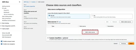 AWS Add Data Source