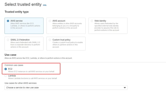 AWS Select Trusted Entity